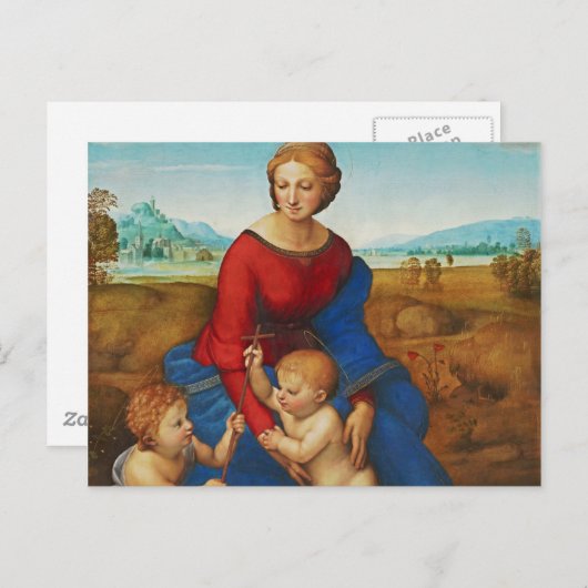 Raphael: Madonna auf der Wiese Postkarte (Vorne/Hinten)
