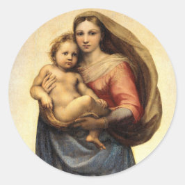 Raphael Madonna und Christ Kind ... 1512 Runder Aufkleber