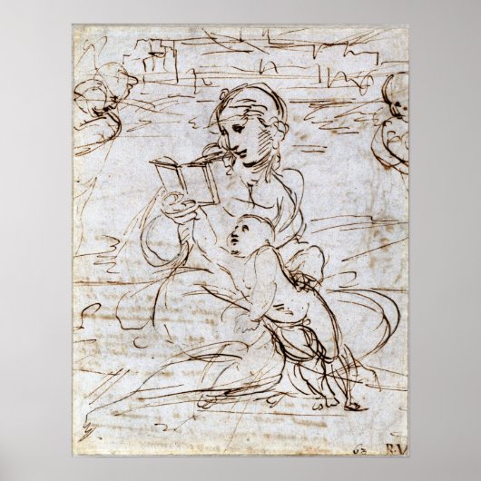 Raphael - Madonna und Kind in einer Landschaft zu Poster (Vorne)