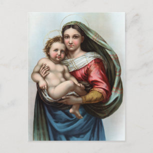Raphael Madonna Vintage Poster wiederhergestellt Postkarte