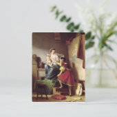 Raphael passt die Pose seines Modells an Postkarte (Stehend Vorderseite)
