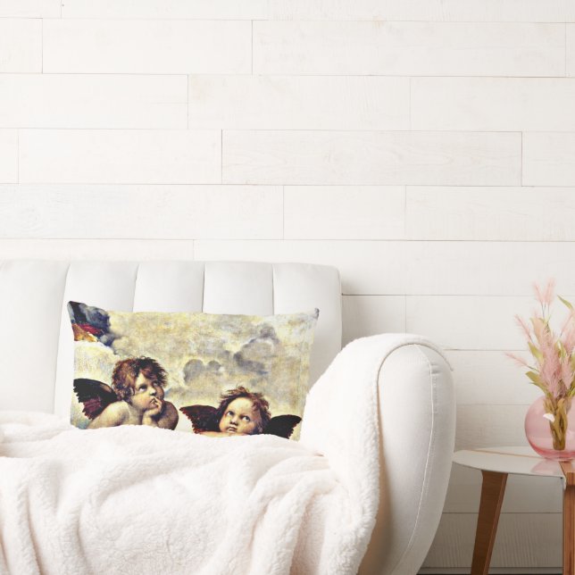 Raphael: Putti, Detail aus der Sixtinischen Madonn Lendenkissen (Liege)