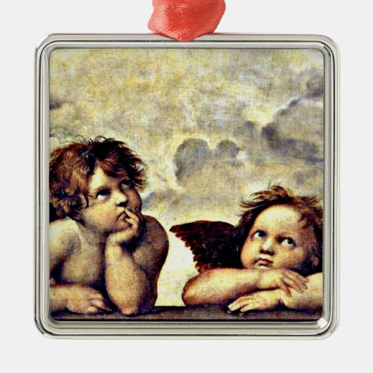 Raphael: Putti, Detail aus der Sixtinischen Madonn Ornament Aus Metall (Vorne)
