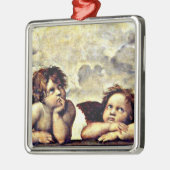Raphael: Putti, Detail aus der Sixtinischen Madonn Ornament Aus Metall (Links)