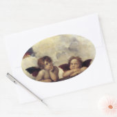 Raphael: Putti, Detail aus der Sixtinischen Madonn Ovaler Aufkleber (Umschlag)