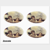 Raphael: Putti, Detail aus der Sixtinischen Madonn Ovaler Aufkleber (Blatt)