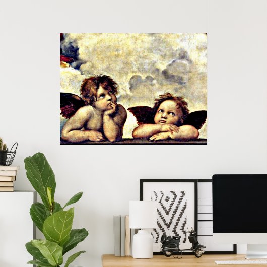 Raphael: Putti, Detail aus der Sixtinischen Madonn Poster (Heimbüro)
