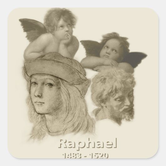 Raphael Quadratischer Aufkleber (Vorderseite)
