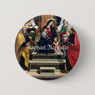 Raphael Raffaello Madonna and Child begeistert Button