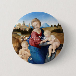 Raphael Raffaello Madonna und Kind Säugling Saint  Button