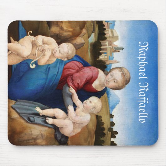 Raphael Raffaello Madonna und Kind Säugling Saint  Mousepad (Vorne)