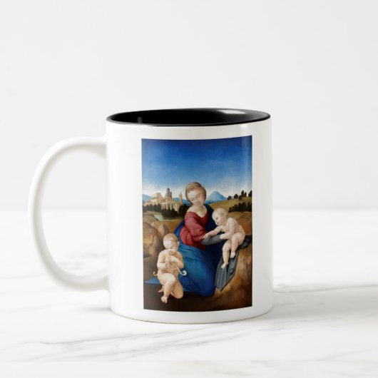 Raphael Raffaello Madonna und Kind Säugling Saint  Zweifarbige Tasse (Links)