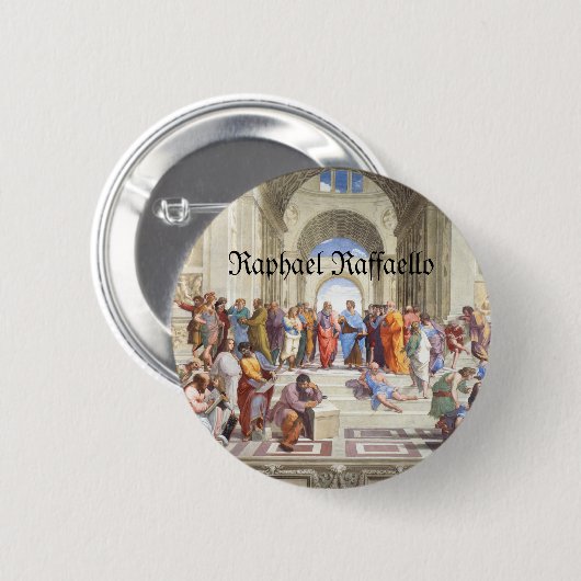 Raphael Raffaello School of Athens Button (Vorne & Hinten)