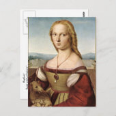 RAPHAEL Sanzio - Dame With ein Einhorn Postkarte (Vorne/Hinten)
