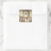 Raphael - Schule von Athen Quadratischer Aufkleber (Tasche)