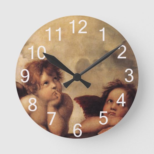 Raphael,Sistine Cherub Runde Wanduhr (Vorderseite)