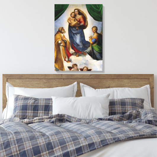 Raphael Sistine Madonna Leinwanddruck (Insitu (Schlafzimmer))