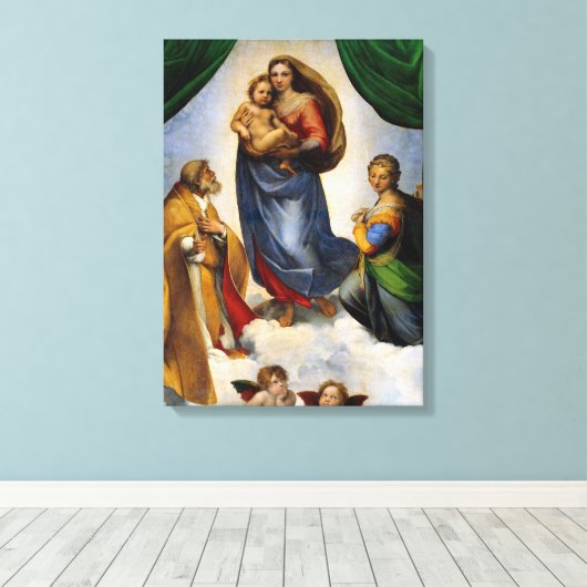 Raphael Sistine Madonna Leinwanddruck (Insitu (Holzboden))