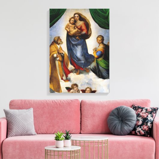 Raphael Sistine Madonna Leinwanddruck (Insitu (Wohnzimmer))