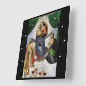 Raphael , Sistine Madonna Quadratische Wanduhr (Winkel)