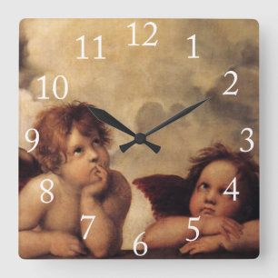 Raphael, Sistinisches Cherub Quadratische Wanduhr