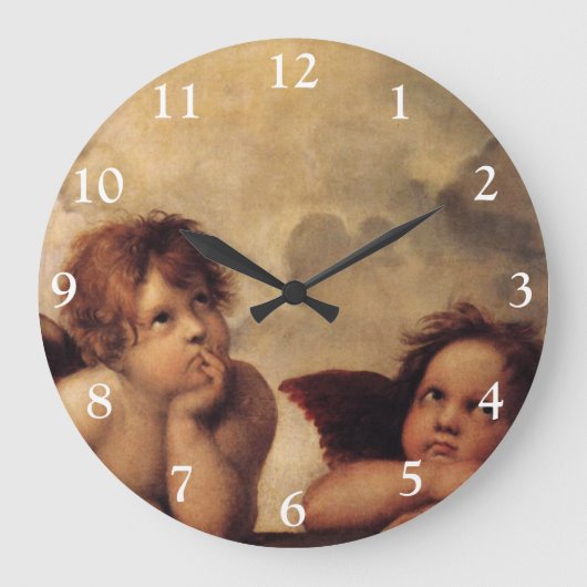 Raphael, Sixine Cherub Große Wanduhr (Vorderseite)