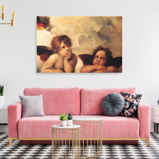 Raphael, Sixine Cherub Leinwanddruck (Insitu (Wohnzimmer))
