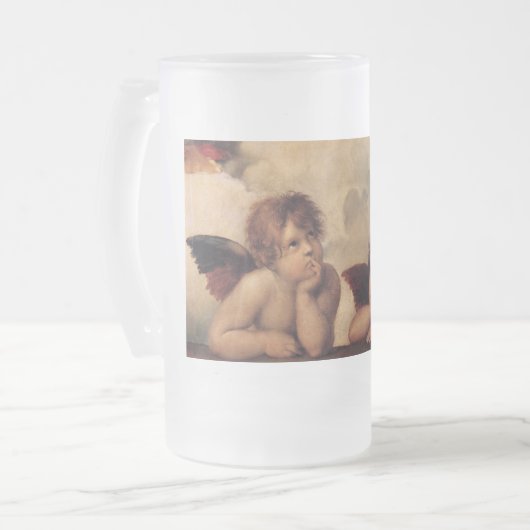 Raphael, Sixine Cherub Mattglas Bierglas (Vorderseite Links)
