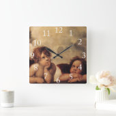 Raphael, Sixine Cherub Quadratische Wanduhr (Zuhause)