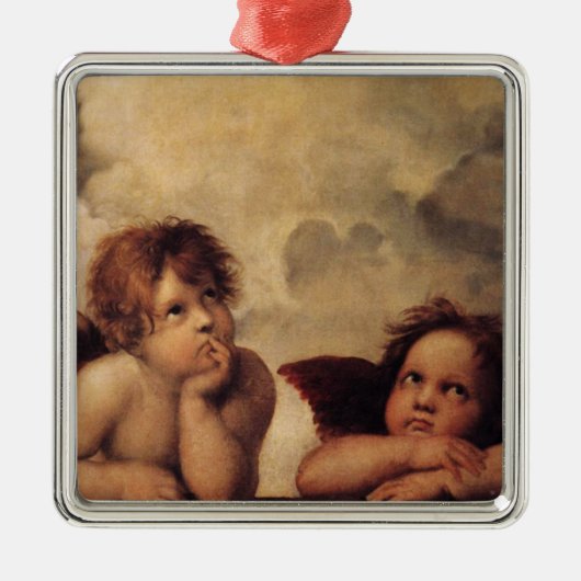 Raphael, Sixine Cherub Silbernes Ornament (Vorne)