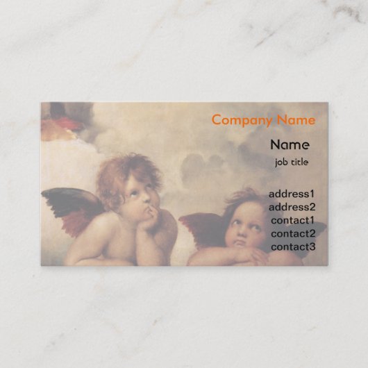 Raphael, Sixine Cherub Visitenkarte (Vorderseite)