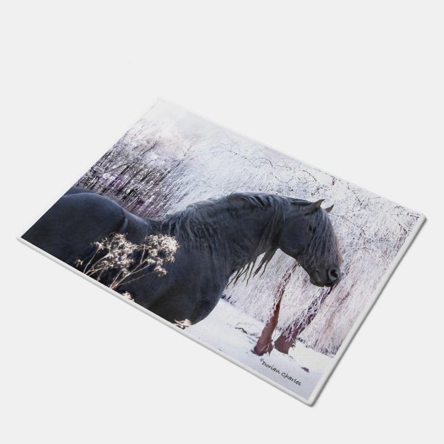 "Raphael & Snowy Trees" Fußmatte (Schrägansicht)