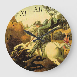 RAPHAEL "St George und der Drache" (circa 1505) Große Wanduhr