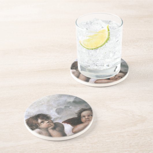 Raphael Two Angels Sandstein Untersetzer (Seite)