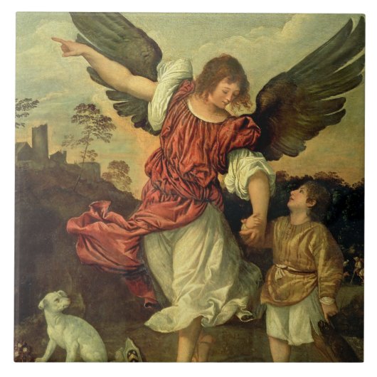 RAPHAEL und Tobias, 1507-8 (Öl auf Platte) Fliese (Vorderseite)