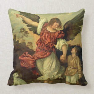 RAPHAEL und Tobias, 1507-8 (Öl auf Platte) Kissen