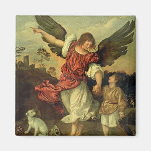 Raphael und Tobias, 1507-8 (Öl auf Tafel) Magnet