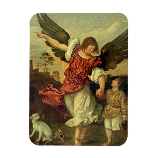 Raphael und Tobias, 1507-8 (Öl auf Tafel) Magnet (Vertikal)