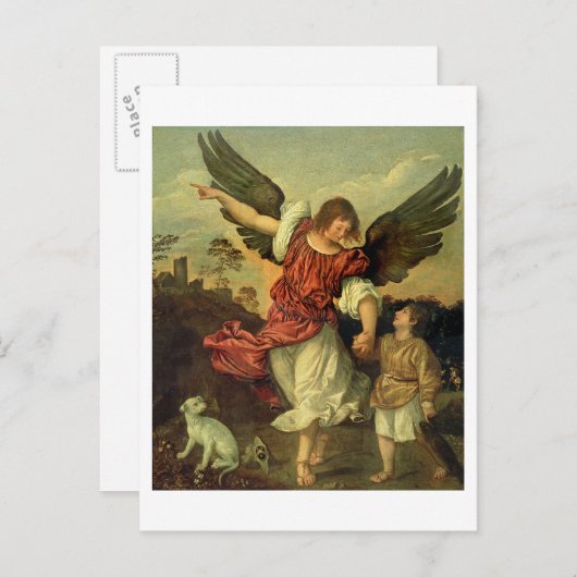 Raphael und Tobias, 1507-8 (Öl auf Tafel) Postkarte (Vorne/Hinten)