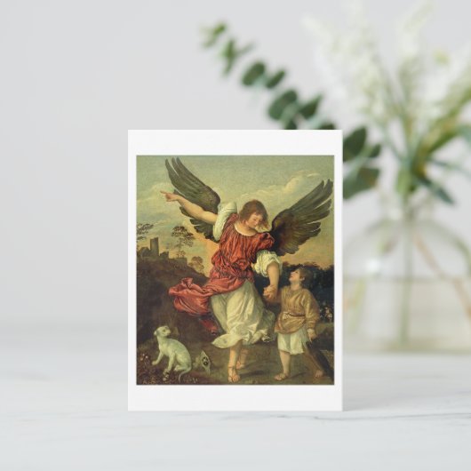 Raphael und Tobias, 1507-8 (Öl auf Tafel) Postkarte (Stehend Vorderseite)