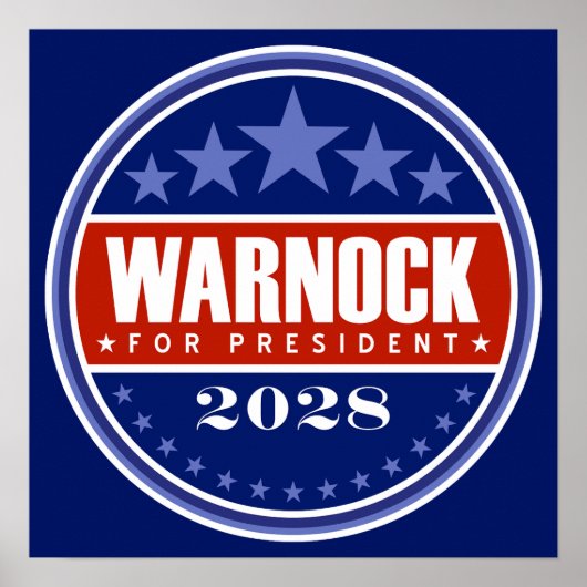 Raphael Warnock für Präsident 2028 Poster (Vorne)