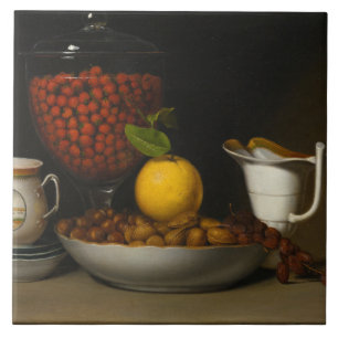Raphaelle Peale - Still Life - Erdbeeren, Nüsse, Fliese
