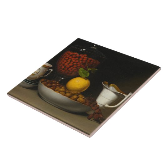 Raphaelle Peale - Still Life - Erdbeeren, Nüsse, Fliese (Seite)