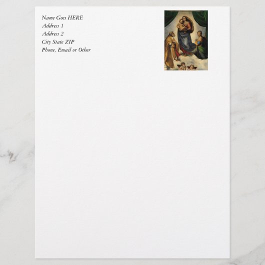 Raphael's Classic "Sistine Madonna" (ca. 1513) Briefbogen (Vorderseite)