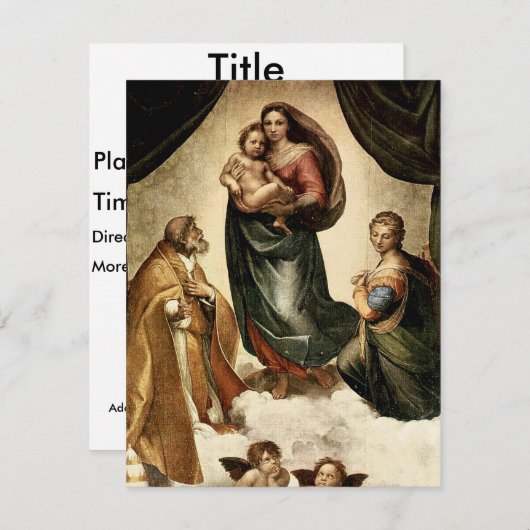 Raphael's Classic "Sistine Madonna" (ca. 1513) Einladung (Vorne/Hinten)