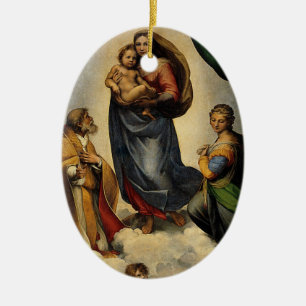Raphael's Classic "Sistine Madonna" (ca. 1513) Keramik Ornament