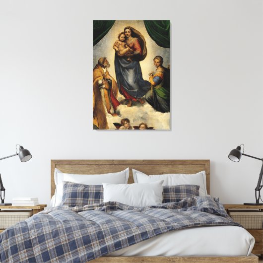 Raphael's Classic "Sistine Madonna" (ca. 1513) Leinwanddruck (Insitu (Schlafzimmer))