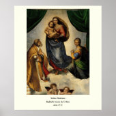 Raphael's Classic "Sistine Madonna" (ca. 1513) Poster (Vorne)