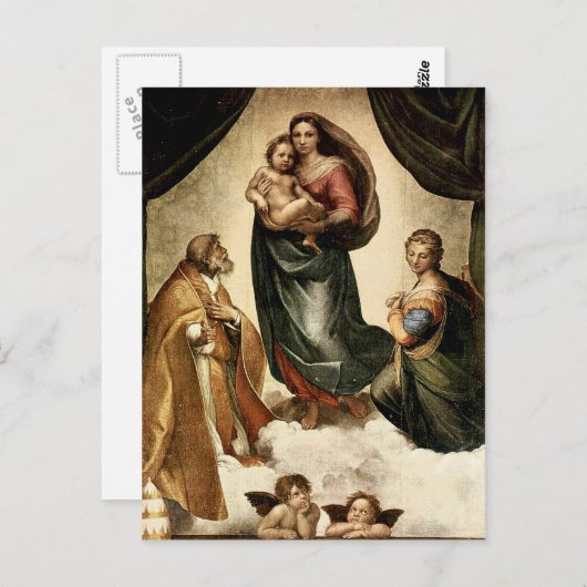 Raphael's Classic "Sistine Madonna" (ca. 1513) Postkarte (Vorne/Hinten)