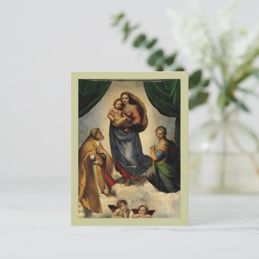 Raphael's Classic "Sistine Madonna" (ca. 1513) Postkarte (Stehend Vorderseite)